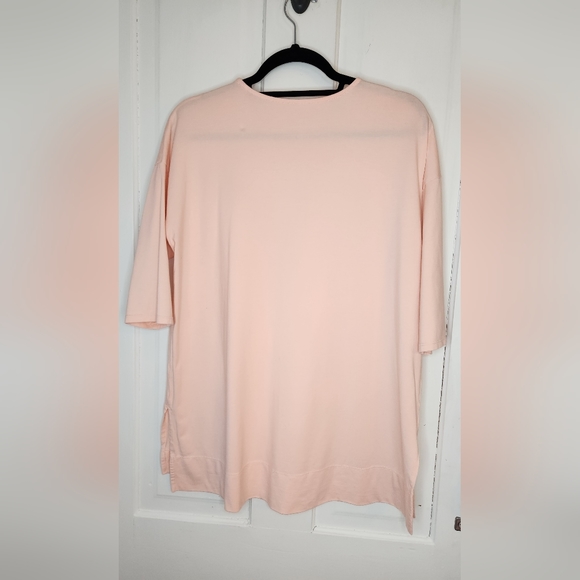 3/$25 J. Jill Pink Luxe Supima Ballet Sleeve Tunic Size Medium Petite - Picture 3 of 3